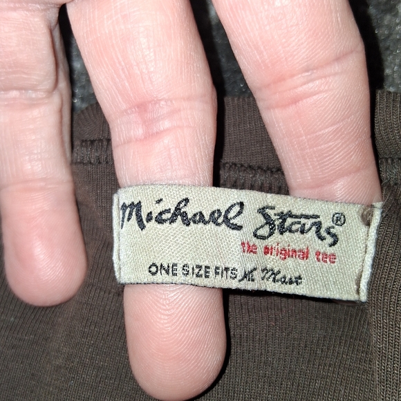 EUC Vintage Brown Michael Stars Sparkling 3/4 Length One Size Tshirt! - Picture 6 of 10